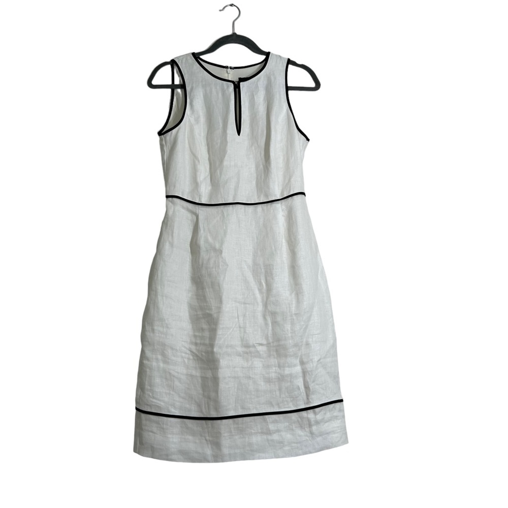 J.Crew White & Black Linen Sleeveless Dress 4